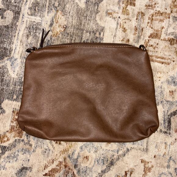 Label Of Love Brown Faux Leather Clutch - Picture 1 of 4